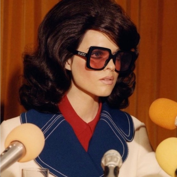 GUCCI CLASSIC BLACK RHINESTONE GUCCI ON TEMPLES SUNGLASSES , SEEN ON CELEBS - Picture 12 of 16